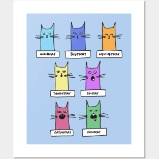 Days of the week according to cats Posters and Art